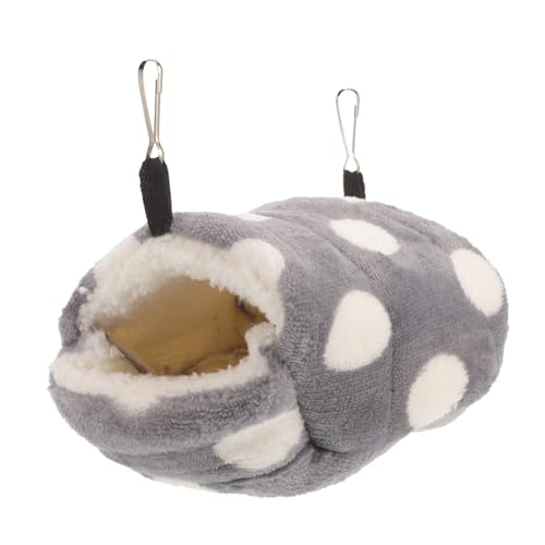 WOONEKY 2 Stücke Komfortable Fleece Hamster Weiche Hamock Nest Tier Höhle Warme Bett Für Papageien Grau von WOONEKY