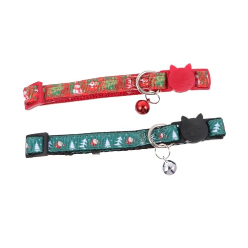 WOONEKY 2St Weihnachts Katzen Halsband Weihnachten Katze kostüm Katzen Outfit Weihnachten Schleifenhalsband für Hunde Weihnachts-Welpen-Fliege Kleider weihnachtsdeko Weihnachtskragen Tuch von WOONEKY