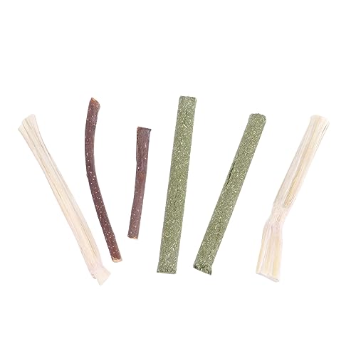 WOONEKY Pet Molar Rods 3er Set Natürliche Snacks Kausticks 370g Hamster Kaustangen Für von WOONEKY