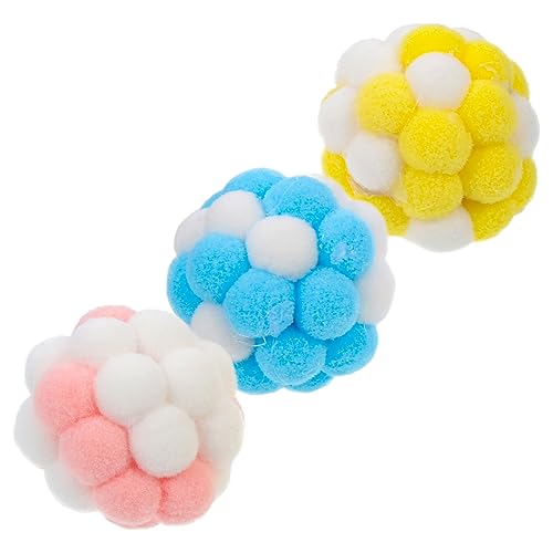 WOONEKY 3 Stück Ball Nagespielzeug Für Katzen, Interaktives Katzenspielzeug, Katzen Anreicherungsspielzeug, Mehrfarbige Katzen Flauschbälle, Katzenbälle Mit Glöckchen, Weiches WOONEKY 3 Stück Ball Nagespielzeug Für Katzen, Interaktives Katzenspielzeug, Katzen Anreicherungsspielzeug, Mehrfarbige Katzen Flauschbälle, Katzenbälle Mit Glöckchen, Weiches von WOONEKY