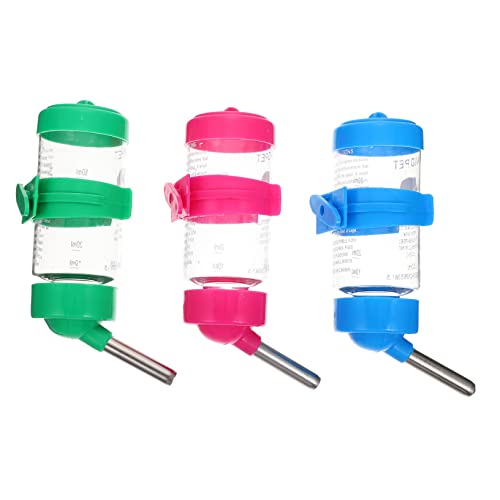 WOONEKY Automatischer Futterspender Für Haustiere 3 Stück Hamster-wasserflasche Aufhängbar Chinchilla-trinkflasche Für Haustiere 80 Ml Zufällige Farbe von WOONEKY