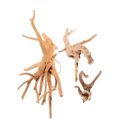 WOONEKY 3 Stück Teiliges Aquarium Holz mit Verschiedenen Langlebige Wasserfeste Spiderwood Zweige für Fischbecken und Reptilien terrarien Einzigartige Unterwasser Dekoration von WOONEKY
