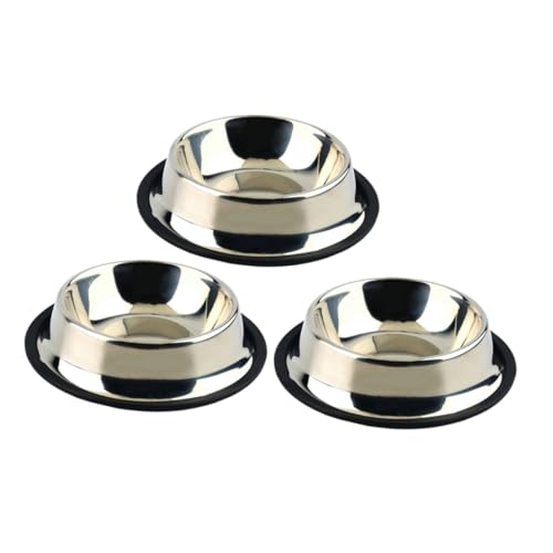 WOONEKY 3 Stück Teiliges Edelstahl Napf mit Basis Rutschfester Anti Umkippen Hund und Katzen Futter Wassernapf Kratzfeste Oberfläche Stabile Futterschale für Haustiere Zuhause und Shop WOONEKY 3 Stück Teiliges Edelstahl Napf mit Basis Rutschfester Anti Umkippen Hund und Katzen Futter Wassernapf Kratzfeste Oberfläche Stabile Futterschale für Haustiere Zuhause und Shop von WOONEKY