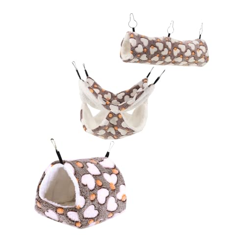 WOONEKY 3 Stück Teiliges Kleintier hängeset mit Warmem Hamsterversteck Ratten hängematte und Winternest Weiche Isolierte Kuschelhöhle für Meerschweinchen Hamster und Frettchen WOONEKY 3 Stück Teiliges Kleintier hängeset mit Warmem Hamsterversteck Ratten hängematte und Winternest Weiche Isolierte Kuschelhöhle für Meerschweinchen Hamster und Frettchen von WOONEKY
