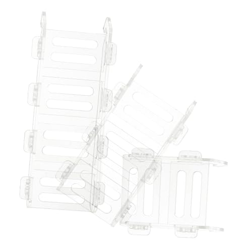 WOONEKY 3 Stück Teiliges Transparente Treppen für Kleine Haustiere Sichere Kletterleitern für Hamster Meerschweinchen und Kleintiere Leicht zu Reinigen Montieren für Käfig und Spielplatz von WOONEKY