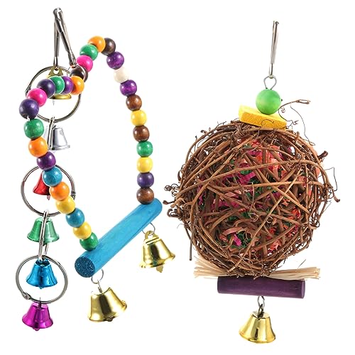 WOONEKY 3 Stück Teiliges Vogelspielzeug aus Langlebigem Lustiges Kauspielzeug für Große Papageien und Andere Vögel Sichere Käfigzubehörteile Aufhängen und Beißen Geeignet für WOONEKY 3 Stück Teiliges Vogelspielzeug aus Langlebigem Lustiges Kauspielzeug für Große Papageien und Andere Vögel Sichere Käfigzubehörteile Aufhängen und Beißen Geeignet für von WOONEKY