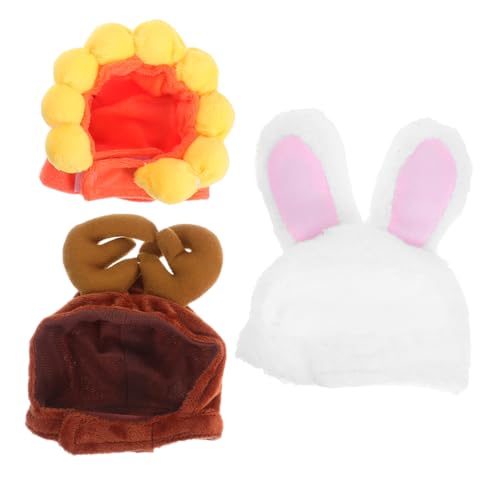 WOONEKY 3 Stück Teiliges Weiche Polyester Tiermützen mit Hasenohren Sonnenblume und Geweih Verstellbare Party-hüte für Kleine Hunde Katzen und Welpen für Feierlichkeiten und Kostümanlässe WOONEKY 3 Stück Teiliges Weiche Polyester Tiermützen mit Hasenohren Sonnenblume und Geweih Verstellbare Party-hüte für Kleine Hunde Katzen und Welpen für Feierlichkeiten und Kostümanlässe von WOONEKY