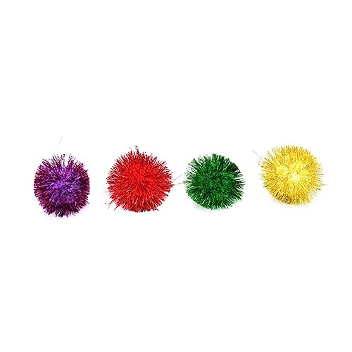 WOONEKY 30 Stück Bunte Mini Glitzer Tinsel Bälle für Katzen Durchmesser Interaktive Katzenspielzeuge für Spiel und Bewegung Gemischte Farben von WOONEKY