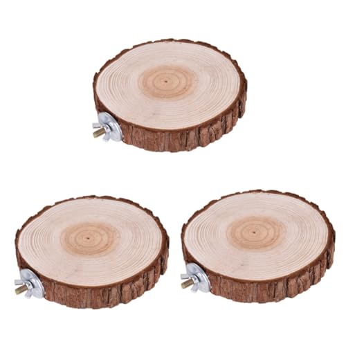 WOONEKY 3 Stücke Vogelkäfig Zweig Sitzstangen Holzständer Rack Für Wellensittich Papagei Kleintier Spielplattform Naturholz Spielzeug von WOONEKY