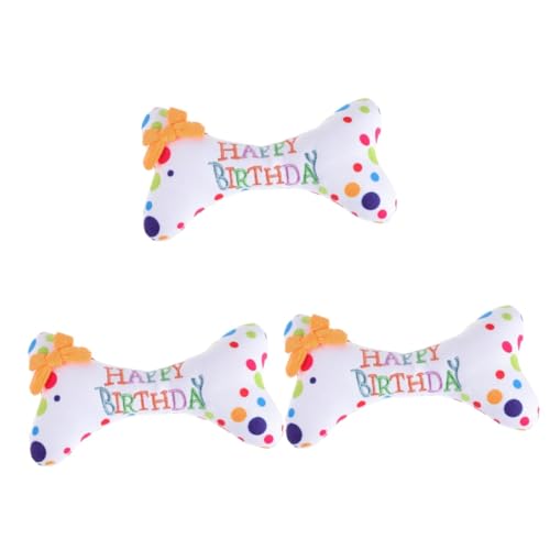 WOONEKY 3st Plüschknochen Geburtstagsgeschenk Für Hund Kauspielzeug Für Welpen Hund Geburtstagstorte Beruhigendes Kissen Für Hunde Ausgestopfter Welpe Plüsch Hundespielzeug Colorful WOONEKY 3st Plüschknochen Geburtstagsgeschenk Für Hund Kauspielzeug Für Welpen Hund Geburtstagstorte Beruhigendes Kissen Für Hunde Ausgestopfter Welpe Plüsch Hundespielzeug Colorful von WOONEKY