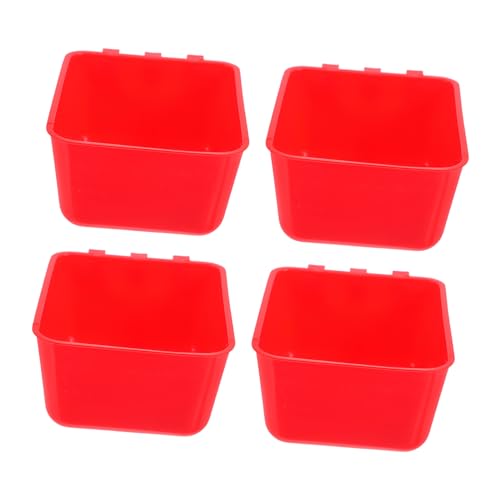 WOONEKY 4 Stück Hängende Futter und Wasserschalen für Vögel und Kleintiere Rot aus Dickem Material Einfach zu Montieren für Kaninchen Papageien und Hühner WOONEKY 4 Stück Hängende Futter und Wasserschalen für Vögel und Kleintiere Rot aus Dickem Material Einfach zu Montieren für Kaninchen Papageien und Hühner von WOONEKY