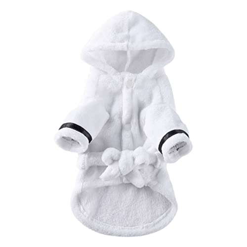 WOONEKY 4 Stücke Komfortable Hund Robe Polyester Haustier Bad Kleidung Hund Bademantel Welpen Bad Handtuch von WOONEKY