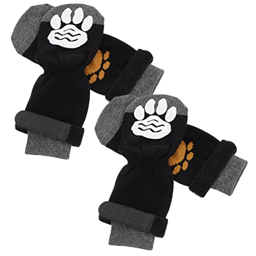 WOONEKY 4 Stück warme rutschfeste Hundesocken aus atmungsaktiver Baumwolle für Haustiere Pfotensocken verschleißfest bequem Welpenzubehör WOONEKY 4 Stück warme rutschfeste Hundesocken aus atmungsaktiver Baumwolle für Haustiere Pfotensocken verschleißfest bequem Welpenzubehör von WOONEKY