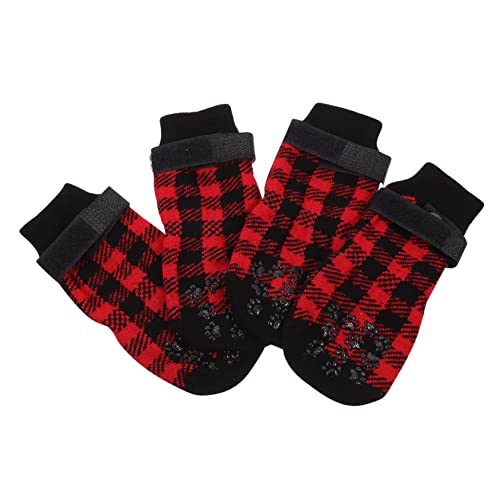 WOONEKY 4-teiliges Haustier-Socken für Hunde mit weihnachtlichem Pfotenschutz warme rutschfeste Hundeschuhe WOONEKY 4-teiliges Haustier-Socken für Hunde mit weihnachtlichem Pfotenschutz warme rutschfeste Hundeschuhe von WOONEKY