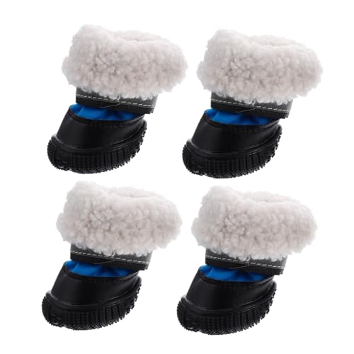 WOONEKY Hundeschuhe 4 Stück wasserdichte Hundestiefeletten Anti-Rutsch-Pads für Haustierpfoten Blau WOONEKY Hundeschuhe 4 Stück wasserdichte Hundestiefeletten Anti-Rutsch-Pads für Haustierpfoten Blau von WOONEKY