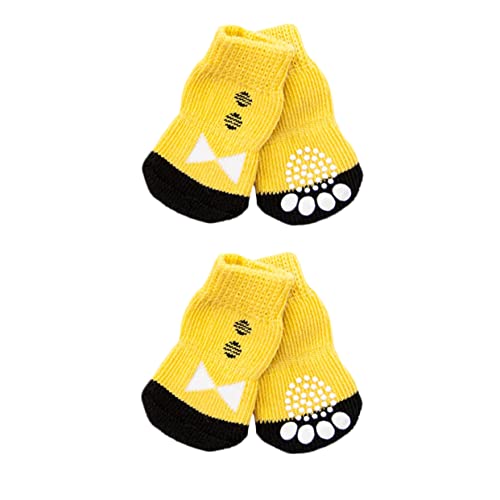 WOONEKY Protect Paws Haustiersocken Hundesocken Anti-Rutsch-Design Baumwolle Hundeschuhe 4er-Pack WOONEKY Protect Paws Haustiersocken Hundesocken Anti-Rutsch-Design Baumwolle Hundeschuhe 4er-Pack von WOONEKY