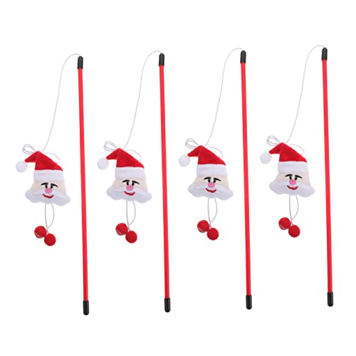WOONEKY 4 Stück Interaktives Katzenspielzeug Santa Claus mit Glocken Lustige Teaser Sticks für Katzen Stärkt die Bindung zwischen Ihnen und Ihrem Haustier Fördert Zufällige Farbe WOONEKY 4 Stück Interaktives Katzenspielzeug Santa Claus mit Glocken Lustige Teaser Sticks für Katzen Stärkt die Bindung zwischen Ihnen und Ihrem Haustier Fördert Zufällige Farbe von WOONEKY