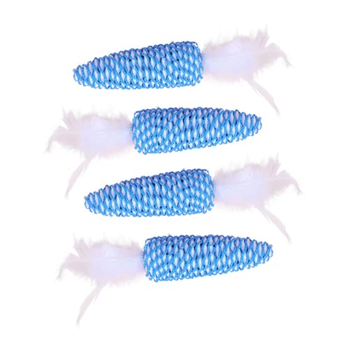WOONEKY 4 Stück Interaktives Katzenspielzeug Teiliges Bunte Karotten Lustiges Katzenminze Fördert Bewegung und Stressabbau Geeignet für Kätzchen und Katzen Zufällige Farbe Zufällige Farbe von WOONEKY