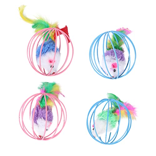 WOONEKY 4er-Pack Plüsch-rattenspielzeug Für Katzen Interaktive Mäuse Heimtierbedarf Zufällige Farbe WOONEKY 4er-Pack Plüsch-rattenspielzeug Für Katzen Interaktive Mäuse Heimtierbedarf Zufällige Farbe von WOONEKY