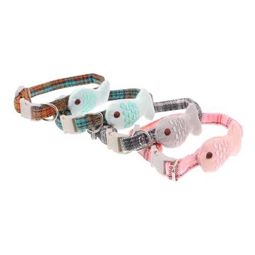 WOONEKY 4 Stück Pet Cat Collar Set Teiliges Verstellbares im Fischdesign für Kreatives und Niedliches Karomuster für Outfits Ihres Haustiers WOONEKY 4 Stück Pet Cat Collar Set Teiliges Verstellbares im Fischdesign für Kreatives und Niedliches Karomuster für Outfits Ihres Haustiers von WOONEKY