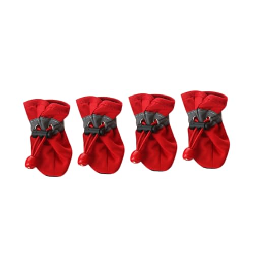 WOONEKY 4er-Pack Hundeschuhe Haustierstiefel für Hunde Rot 2 Bequem und Leicht Zu Tragen WOONEKY 4er-Pack Hundeschuhe Haustierstiefel für Hunde Rot 2 Bequem und Leicht Zu Tragen von WOONEKY