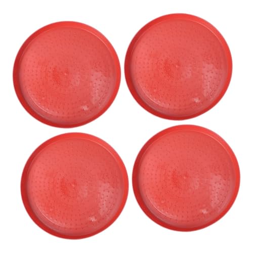 WOONEKY 4 Stück Teiliges Futterplatten für Hühner Kunststofffütterschalen für Küken Enten und Gänse Rutschfester Futternapf für Kleine Geflügelarten für Einfache Fütterung von WOONEKY