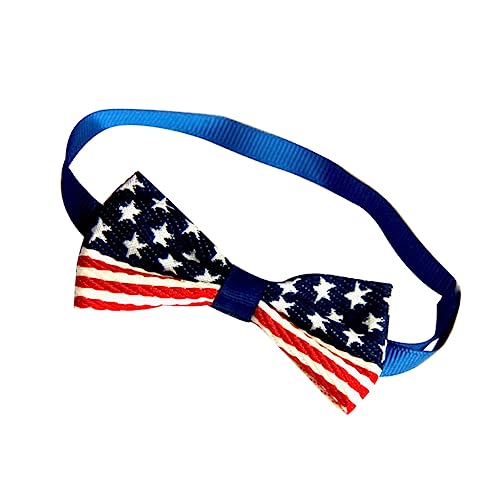 WOONEKY 4 Stück Teiliges Haustier Halsband mit Amerikanischer Flagge Komfortables Filz Hundehalsband mit Schleife Strapazierfähiges Haustierzubehör für Welpen und Kleine Hunde Modisches von WOONEKY