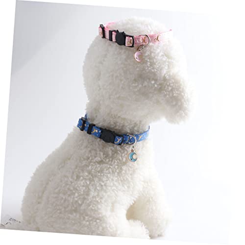 WOONEKY 4 Stück Verstellbares Haustierhalsband mit Mondstern Anhänger aus Strapazierfähigem Nylon für Kleine Katzen Kätzchen Modisch und Sicher im Alltag von WOONEKY