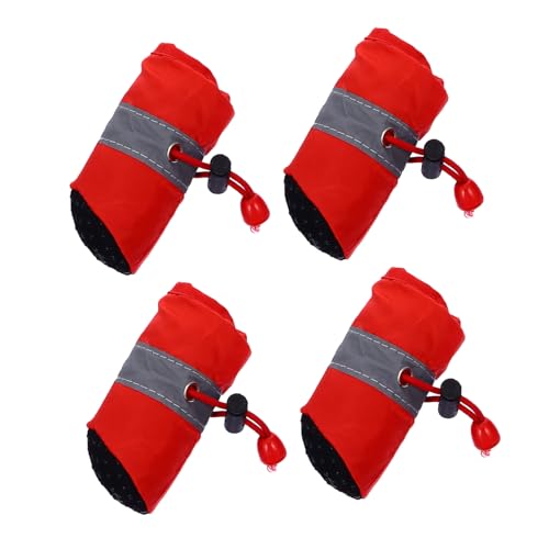 WOONEKY rutschfeste Hundeschuhe mit Weihnachtsmotiv 4 Paar Winterstiefel für Hunde zum Schutz der Pfoten Ihres Haustiers von WOONEKY