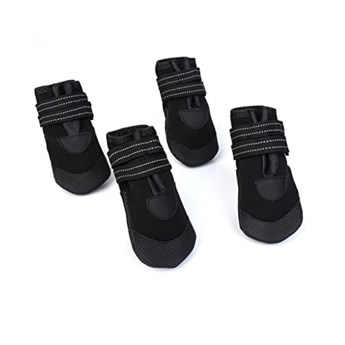 WOONEKY 4 Stück Winterfeste wasserdichte Hundeschuhe für Kleine Hunde rutschfeste Reflektierende Boots für Winter Pflegeleichtes Design mit Verstellbarem Gummiband für Schneereiche und WOONEKY 4 Stück Winterfeste wasserdichte Hundeschuhe für Kleine Hunde rutschfeste Reflektierende Boots für Winter Pflegeleichtes Design mit Verstellbarem Gummiband für Schneereiche und von WOONEKY