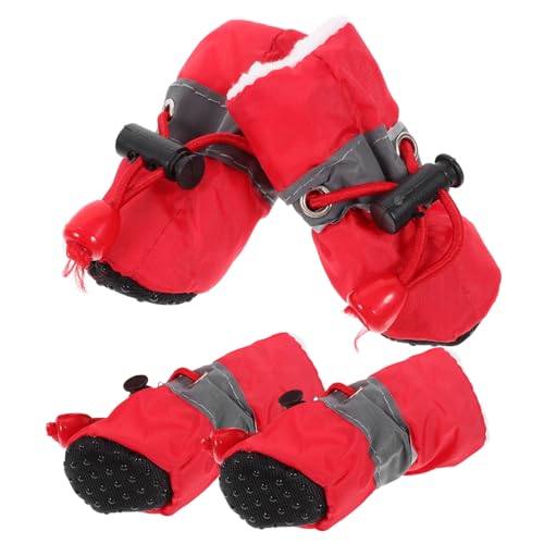 WOONEKY 4 Stück rutschfeste Schuhe für Haustiere Hundeschuhe für kaltes Outdoor-Schuhe für Welpen Schuhe für hundepfoten pfotenschutz für Hunde praktische Hundeschuhe Welpenschuhe Hündchen von WOONEKY