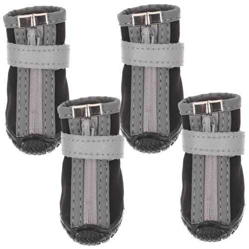 WOONEKY 4 Stück wasserdichte Hundeschuhe für Kleine Hunde rutschfeste Pfotenschutz Booties mit Dicker Biegsamer Gummisohle Atmungsaktiv Strapazierfähig Teiliges für Regen und Outdoor WOONEKY 4 Stück wasserdichte Hundeschuhe für Kleine Hunde rutschfeste Pfotenschutz Booties mit Dicker Biegsamer Gummisohle Atmungsaktiv Strapazierfähig Teiliges für Regen und Outdoor von WOONEKY