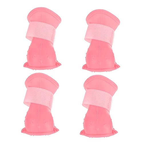WOONEKY 4stücke Hundeschuhe wasserdichte rutschfeste Regenstiefel Für Kleine Hunde Für Outdoor-aktivitäten Bei Regen Und Atmungsaktives Material Leicht Zu Reinigen von WOONEKY