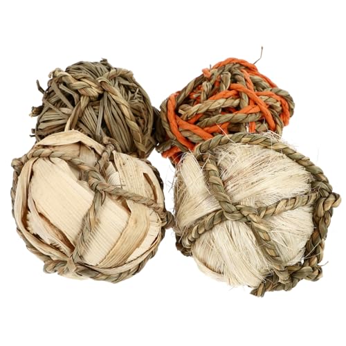 WOONEKY Hasen-aktivitätsspielzeug Gras Gewebt 4 Stück Haustier-backenzahn-schleifspielzeug Für Papageien Vögel Kleintiere Kauspielzeug-Set WOONEKY Hasen-aktivitätsspielzeug Gras Gewebt 4 Stück Haustier-backenzahn-schleifspielzeug Für Papageien Vögel Kleintiere Kauspielzeug-Set von WOONEKY