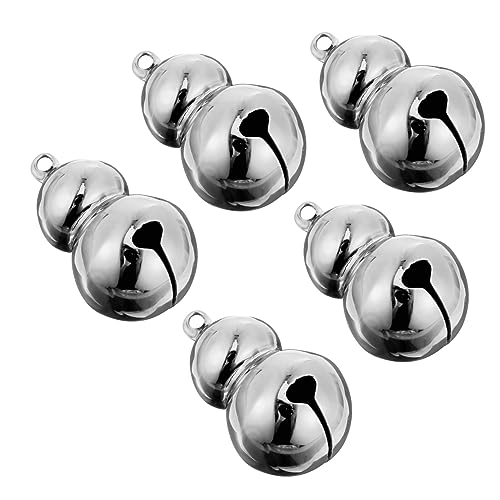 WOONEKY 5 Stück Teiliges Kupfer Pet Collar Anhänger Glocken mit Klarem für Haustiertraining und Weihnachtsbaumdekoration Leichte Langlebige Haustier Glöckchen von WOONEKY