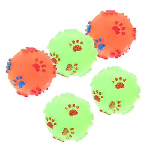 WOONEKY 5 Stück Teiliges Quietschendes Hundespielzeug Langlebige Sound Pet Ball Toys mit Pfotenabdruck Interaktiver Kauspielzeugball für Welpen und Kleine bis Mittelgroße Zufällige Farbe WOONEKY 5 Stück Teiliges Quietschendes Hundespielzeug Langlebige Sound Pet Ball Toys mit Pfotenabdruck Interaktiver Kauspielzeugball für Welpen und Kleine bis Mittelgroße Zufällige Farbe von WOONEKY
