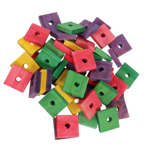 WOONEKY 50stücke Holzspielzeug Für Papageien Zum Kaufen Und Spielen Hängespielzeug Für Vogelkäfig Beißspielzeug Für Vögel Aus Holz von WOONEKY