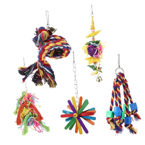 WOONEKY 5stücke Teiliges Papagei Spielzeug Aus Kauspielzeug Für Vögel Sicher Und Langlebig Für Käfiggestaltung Und Beschäftigung Von Sittichen Und Papageien von WOONEKY