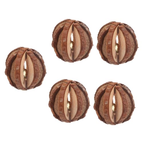 WOONEKY 5stücke Hamster Kauspielzeug Natürlichem Kau Und Spielzeug Für Kleintiere Fördert Gesunde Zähne Und Für Hamster Und Kaninchen Mit Wassermelonen-glockenball von WOONEKY