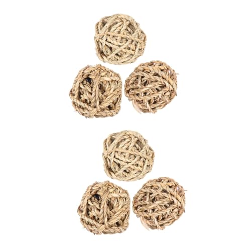 WOONEKY 6stücke Kaninchen Woven Spielzeug Für Papageien Naturfreundliche Kauspielzeuge Zahngesundheit Interaktive Beschäftigung Für Vögel Und Kleintiere von WOONEKY