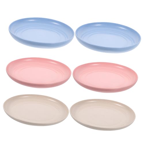 WOONEKY 6 Stück Katzennapf Teilig Flache Futternäpfe für Kätzchen und Kurzbeinige Rutschfestes Design zu Reinigen für Bequemes Füttern Katzenfutterplatten für Kleine Katzen von WOONEKY