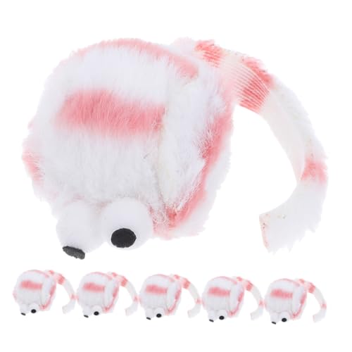 WOONEKY 6 Stück Plüsch Mäuse für Kätzchen Interaktives Katzenspielzeug mit Katzenminze Weiche und Sichere Spielmäuse für Drinnen Kauen von WOONEKY