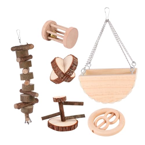 WOONEKY Holzspielzeug zum Mahlen von Haustieren 6er-Set Spielzeug für Kleintiere Katzen Hunde Vögel WOONEKY Holzspielzeug zum Mahlen von Haustieren 6er-Set Spielzeug für Kleintiere Katzen Hunde Vögel von WOONEKY