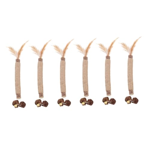 WOONEKY Kätzchen Necken Spielzeug Katze Zubehör 6 Stück Katze Kaustangen Spaß Gesunde Katze Spielzeug WOONEKY Kätzchen Necken Spielzeug Katze Zubehör 6 Stück Katze Kaustangen Spaß Gesunde Katze Spielzeug von WOONEKY