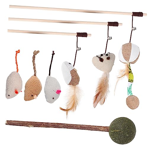 WOONEKY 7 STK Spielzeug Selbstspielende Katzenrute Kätzchen Katze Zauberstab Katze Necken Stange Katzen Zauberstäbe Katzenstäbe Katzenstabstäbe Katze Haustier Die Katze Holzstange WOONEKY 7 STK Spielzeug Selbstspielende Katzenrute Kätzchen Katze Zauberstab Katze Necken Stange Katzen Zauberstäbe Katzenstäbe Katzenstabstäbe Katze Haustier Die Katze Holzstange von WOONEKY