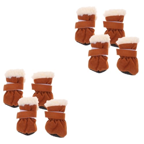 WOONEKY 8 STK Schneestiefel Für Haustiere Anti-rutsch-pfotenpolster Für Hunde rutschfeste Haustierschuhe Winterstiefel Für Hunde Regenstiefel Für Hunde Wanderschuhe Für Hunde Brown Flanell WOONEKY 8 STK Schneestiefel Für Haustiere Anti-rutsch-pfotenpolster Für Hunde rutschfeste Haustierschuhe Winterstiefel Für Hunde Regenstiefel Für Hunde Wanderschuhe Für Hunde Brown Flanell von WOONEKY