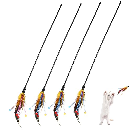 WOONEKY 8stücke Katzenangel Mit Glöckchen Und Bunten Federn Interaktives Spielzeug Für Haustiere Aktivität Und Bindung WOONEKY 8stücke Katzenangel Mit Glöckchen Und Bunten Federn Interaktives Spielzeug Für Haustiere Aktivität Und Bindung von WOONEKY