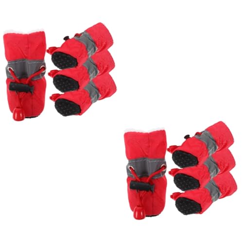 WOONEKY 8 STK rutschfeste Schuhe Für Haustiere Schützende Haustierschuhe Bequeme Hundeschuhe rutschfeste Hundeschuhe Schützende Hundeschuhe Praktische Hundeschuhe Welpenschuhe Stoff Rot WOONEKY 8 STK rutschfeste Schuhe Für Haustiere Schützende Haustierschuhe Bequeme Hundeschuhe rutschfeste Hundeschuhe Schützende Hundeschuhe Praktische Hundeschuhe Welpenschuhe Stoff Rot von WOONEKY