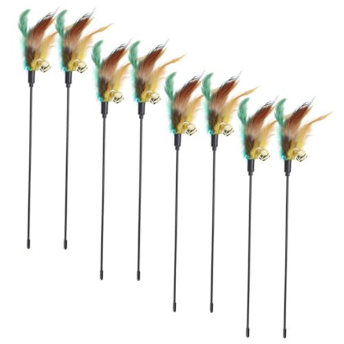 WOONEKY Katzenspielzeug 8 Stück Katzenspielzeug Katzenangel Glocke Katzenspielzeug Zauberstab Katzenspielzeug für Hauskatzen Kätzchenspielzeug Federangel Stick Bonding-Spielzeug WOONEKY Katzenspielzeug 8 Stück Katzenspielzeug Katzenangel Glocke Katzenspielzeug Zauberstab Katzenspielzeug für Hauskatzen Kätzchenspielzeug Federangel Stick Bonding-Spielzeug von WOONEKY