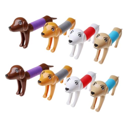WOONEKY Kleiner Pop Röhren Hundespielzeug 8 Stücke Teleskop Spielzeug für Hunde Sensorisches Party Spielzeug Dehnbar und Stressabbau Tierdesign von WOONEKY